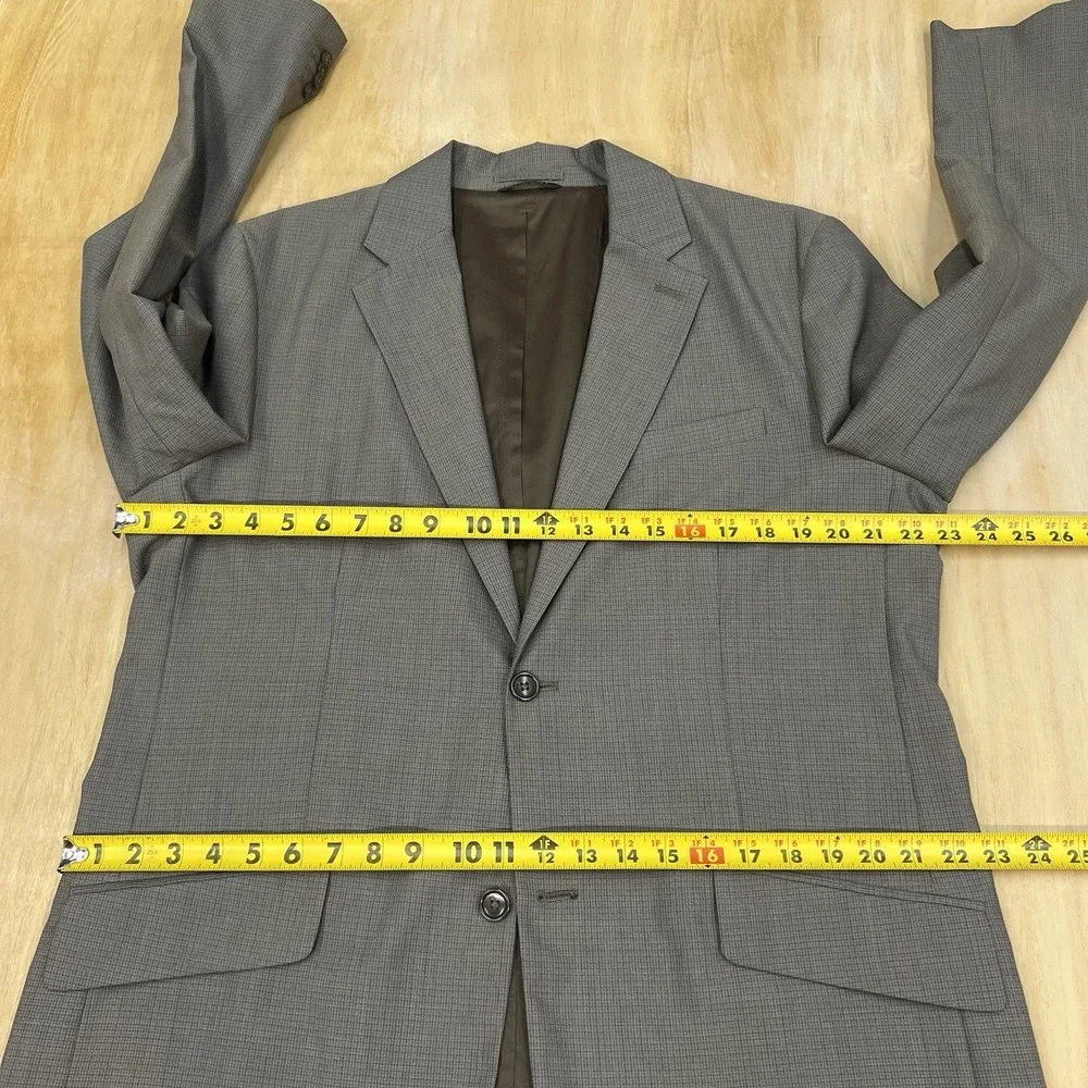 Vintage Banana Republic Blazer Jacket Sport Coat Mens 44L Long Wool Blend Brown